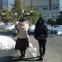 バリアフリー調査をしているところ